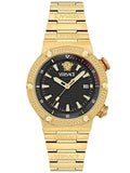 Buy Shop Versace Greca Logo Quartz Black Dial Gold Steel Strap Watch for Men - VE8G00624 USA Online