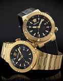 Buy Shop Versace Greca Logo Quartz Black Dial Gold Steel Strap Watch for Men - VE8G00624 USA Online