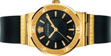 Versace Greca Black Dial Black Leather Strap Watch for Women - VEVH00320