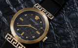 Buy Shop Versace Greca Meander Black Dial Black Leather Strap Watch for Women - VELW00420 USA Online