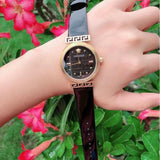 Buy Shop Versace Greca Meander Black Dial Black Leather Strap Watch for Women - VELW00420 USA Online