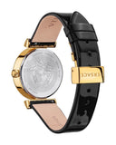 Buy Shop Versace Greca Meander Black Dial Black Leather Strap Watch for Women - VELW00420 USA Online