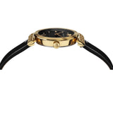 Buy Shop Versace Greca Meander Black Dial Black Leather Strap Watch for Women - VELW00420 USA Online