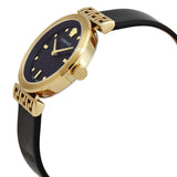 Buy Shop Versace Greca Meander Black Dial Black Leather Strap Watch for Women - VELW00420 USA Online