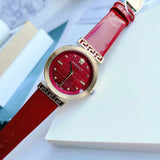 Buy Shop Versace Greca Meander Red Dial Red Leather Strap Watch for Women - VELW00320 USA Online