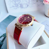 Buy Shop Versace Greca Meander Red Dial Red Leather Strap Watch for Women - VELW00320 USA Online