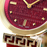 Buy Shop Versace Greca Meander Red Dial Red Leather Strap Watch for Women - VELW00320 USA Online