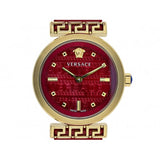 Versace Greca Meander Red Dial Red Leather Strap Watch for Women - VELW00320