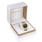 Buy Shop Versace Greca Moonphase Analog Black Dial Black Leather Strap Watch For Men - VE7G00123 USA Online