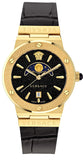 Buy Shop Versace Greca Moonphase Analog Black Dial Black Leather Strap Watch For Men - VE7G00123 USA Online