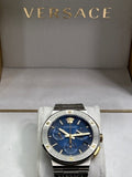 Buy Shop Versace Greca Quartz Blue Dial Silver Steel Strap Watch For Men - VEZ900221 USA Online