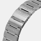 Buy Shop Versace Greca Quartz Blue Dial Silver Steel Strap Watch For Men - VEZ900221 USA Online