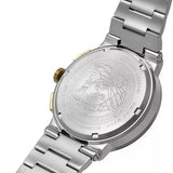 Buy Shop Versace Greca Quartz Blue Dial Silver Steel Strap Watch For Men - VEZ900221 USA Online