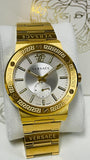 Buy Shop Versace Greca Silver Dial Gold Steel Strap Watch for Men - VEVI00520 USA Online