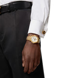 Buy Shop Versace Greca Silver Dial Gold Steel Strap Watch for Men - VEVI00520 USA Online