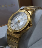 Buy Shop Versace Greca Silver Dial Gold Steel Strap Watch for Men - VEVI00520 USA Online