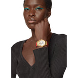 Buy Shop Versace Greca Silver Dial Red Leather Strap Watch for Women - VEVH00420 USA Online