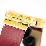 Buy Shop Versace Greca Silver Dial Red Leather Strap Watch for Women - VEVH00420 USA Online