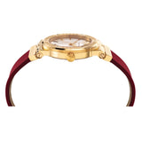 Buy Shop Versace Greca Silver Dial Red Leather Strap Watch for Women - VEVH00420 USA Online