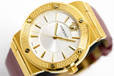Buy Shop Versace Greca Silver Dial Red Leather Strap Watch for Women - VEVH00420 USA Online