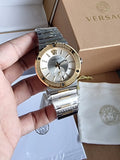 Buy Shop Versace Greca Silver Dial Two Tone Steel Strap Watch for Men - VEVI00320 USA Online