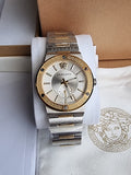 Buy Shop Versace Greca Silver Dial Two Tone Steel Strap Watch for Men - VEVI00320 USA Online