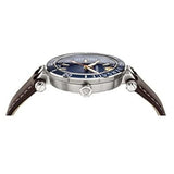 Buy Shop Versace Greca Sport Analog Blue Dial Brown Leather Strap Watch For Men - VEZ300121 USA Online