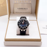 Buy Shop Versace Greca Sport Quartz Black Dial Black Leather Strap Watch For Men - VEZ300221 USA Online