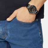 Buy Shop Versace Greca Sport Quartz Black Dial Black Leather Strap Watch For Men - VEZ300221 USA Online
