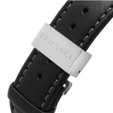 Buy Shop Versace Greca Sport Quartz Black Dial Black Leather Strap Watch For Men - VEZ300221 USA Online