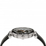 Buy Shop Versace Greca Sport Quartz Black Dial Black Leather Strap Watch For Men - VEZ300221 USA Online