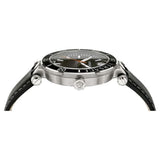 Buy Shop Versace Greca Sport Quartz Black Dial Black Leather Strap Watch For Men - VEZ300221 USA Online