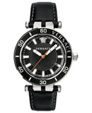 Buy Shop Versace Greca Sport Quartz Black Dial Black Leather Strap Watch For Men - VEZ300221 USA Online