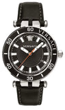 Buy Shop Versace Greca Sport Quartz Black Dial Black Leather Strap Watch For Men - VEZ300221 USA Online