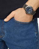 Buy Shop Versace Greca Sport Quartz Black Dial Black Steel Strap Watch For Men - VEZ300621 USA Online