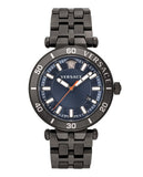 Buy Shop Versace Greca Sport Quartz Black Dial Black Steel Strap Watch For Men - VEZ300621 USA Online