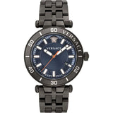 Buy Shop Versace Greca Sport Quartz Black Dial Black Steel Strap Watch For Men - VEZ300621 USA Online