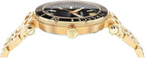 Buy Shop Versace Greca Sport Quartz Black Dial Gold Steel Strap Watch for Men - VEZ300721 USA Online