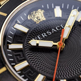 Buy Shop Versace Greca Sport Quartz Black Dial Gold Steel Strap Watch for Men - VEZ300721 USA Online