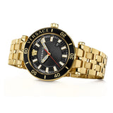 Buy Shop Versace Greca Sport Quartz Black Dial Gold Steel Strap Watch for Men - VEZ300721 USA Online