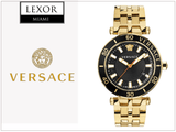 Buy Shop Versace Greca Sport Quartz Black Dial Gold Steel Strap Watch for Men - VEZ300721 USA Online
