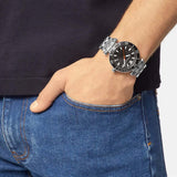 Buy Shop Versace Greca Sport Quartz Black Dial Silver Steel Strap Watch For Men - VEZ300321 USA Online
