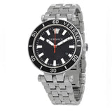 Buy Shop Versace Greca Sport Quartz Black Dial Silver Steel Strap Watch For Men - VEZ300321 USA Online