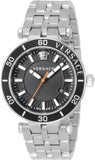 Buy Shop Versace Greca Sport Quartz Black Dial Silver Steel Strap Watch For Men - VEZ300321 USA Online