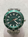Buy Shop Versace Greca Sport Quartz Green Dial Silver Steel Strap Watch For Men - VEZ300421 USA Online