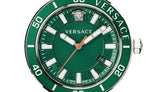 Buy Shop Versace Greca Sport Quartz Green Dial Silver Steel Strap Watch For Men - VEZ300421 USA Online
