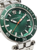 Buy Shop Versace Greca Sport Quartz Green Dial Silver Steel Strap Watch For Men - VEZ300421 USA Online