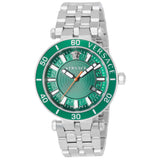 Buy Shop Versace Greca Sport Quartz Green Dial Silver Steel Strap Watch For Men - VEZ300421 USA Online