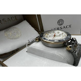 Buy Shop Versace Greca Sport Quartz White Dial Two Tone Steel Strap Watch For Men - VEZ300521 USA Online