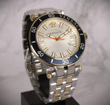 Buy Shop Versace Greca Sport Quartz White Dial Two Tone Steel Strap Watch For Men - VEZ300521 USA Online
